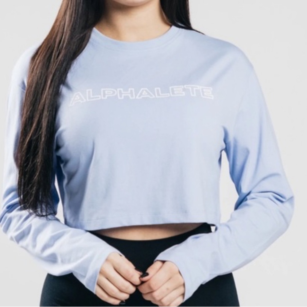 Alphalete Women's Light Blue Crop Top Sz S